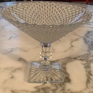 Anchor Hocking Miss America Clear Glass Pedestal Dish 1930s